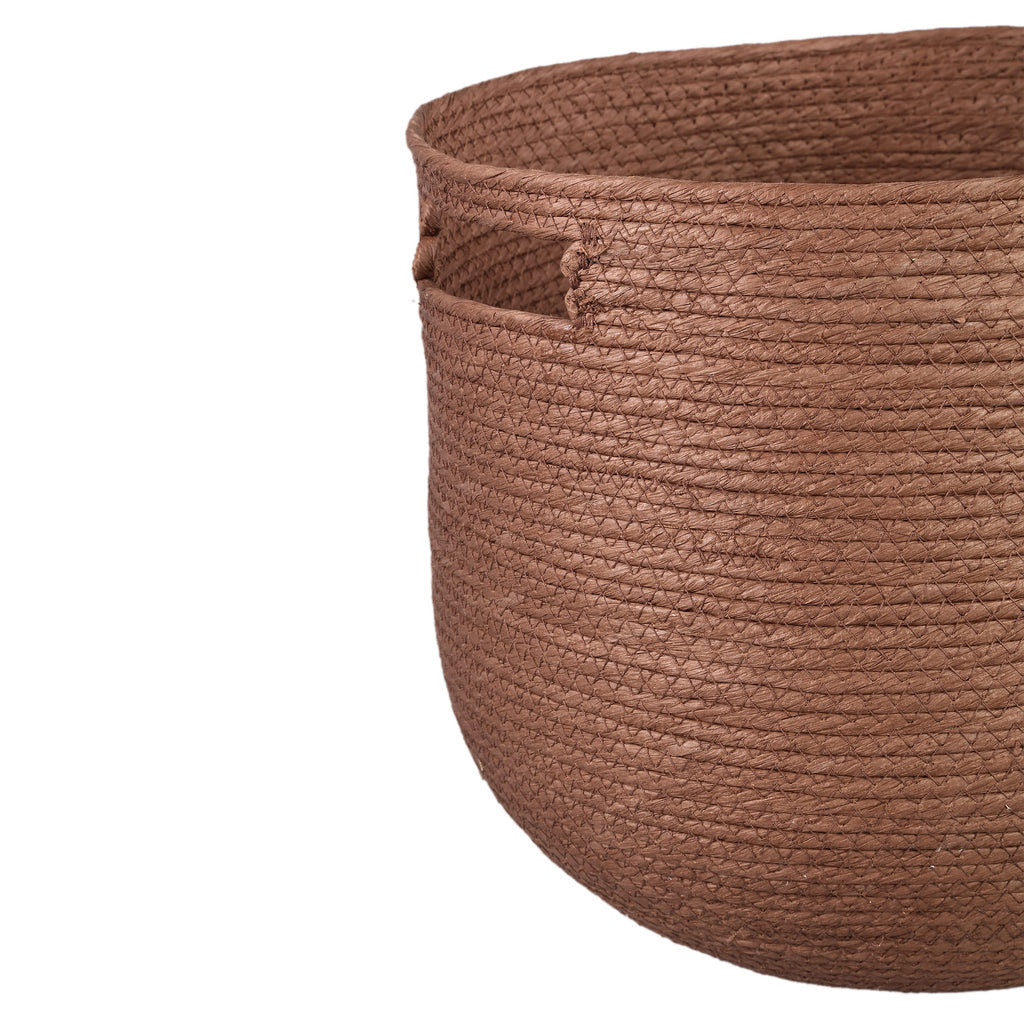 Mellaine Brown paper rope round basket handle SV3