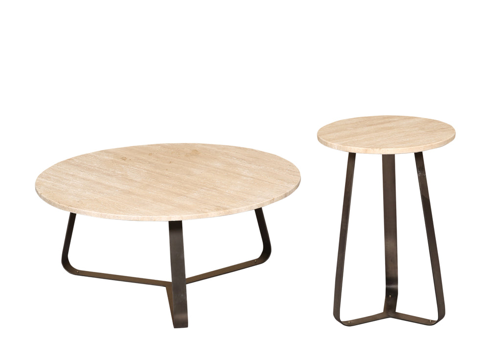 Micka Black Travertine coffeetable round small