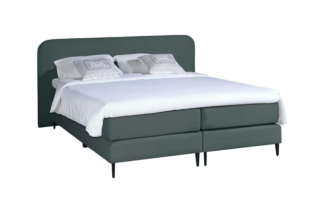 Bouclé Boxspring Antraciet 160x200