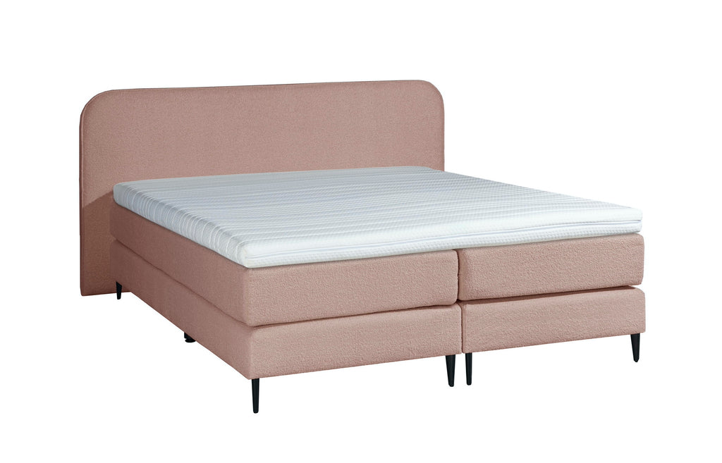 Bouclé Boxspring Oud Roze 160x200