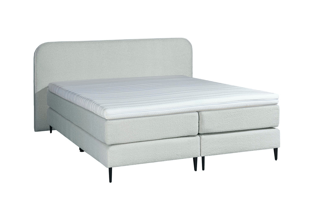 Bouclé Boxspring Wit 180x200