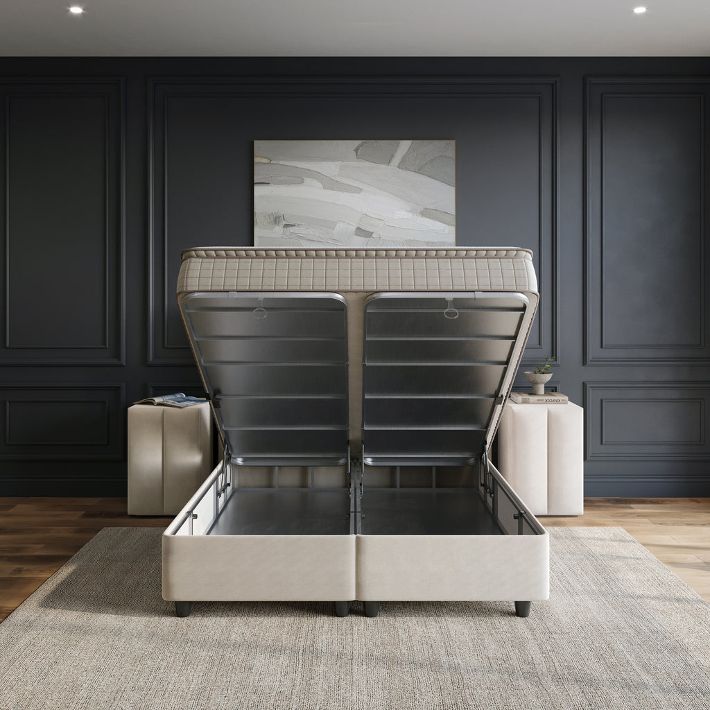 Opbergboxspring Blackpearl Beige 180x200