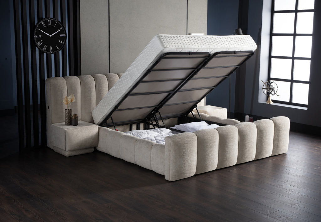 Opbergboxspring Iosbedd Beige 180x200