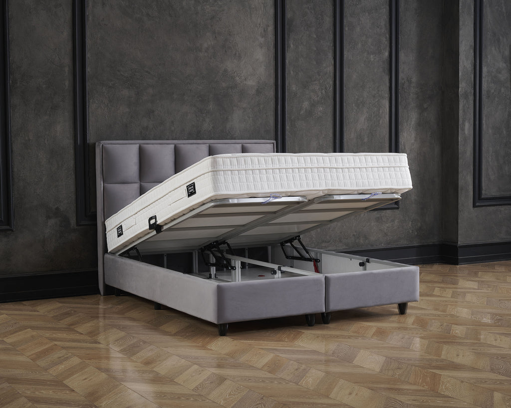 Opbergboxspring Miami Velvet Antraciet 180x200