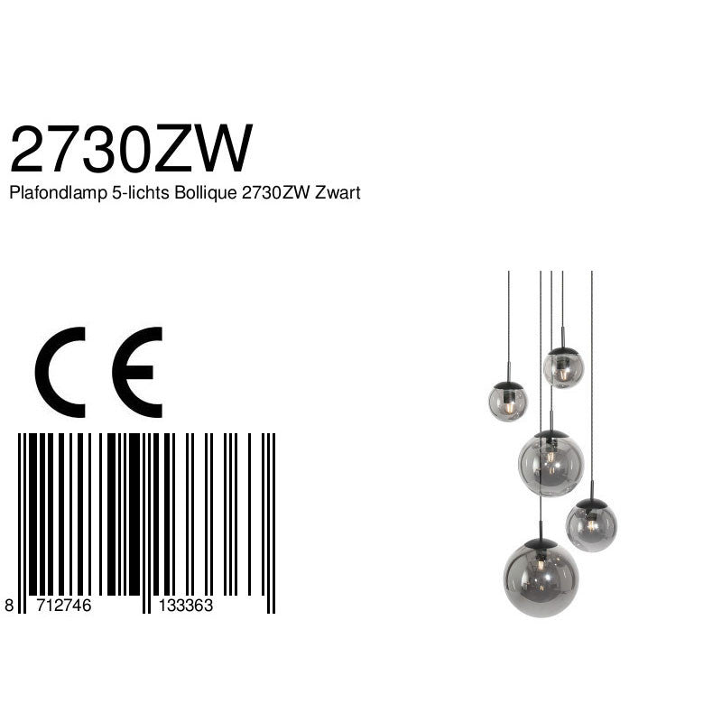 Plafondlamp Bollique Zwart