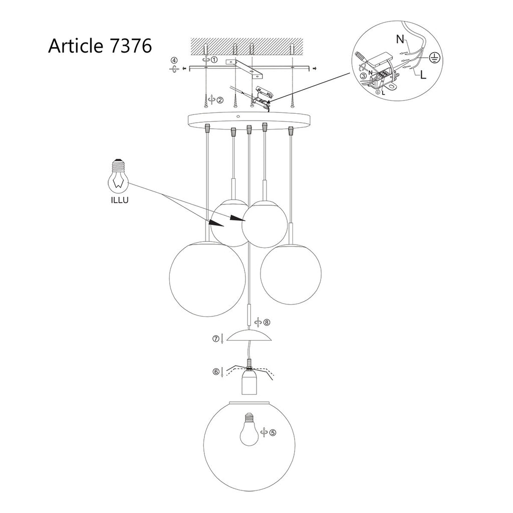 Plafondlamp Bollique Zwart