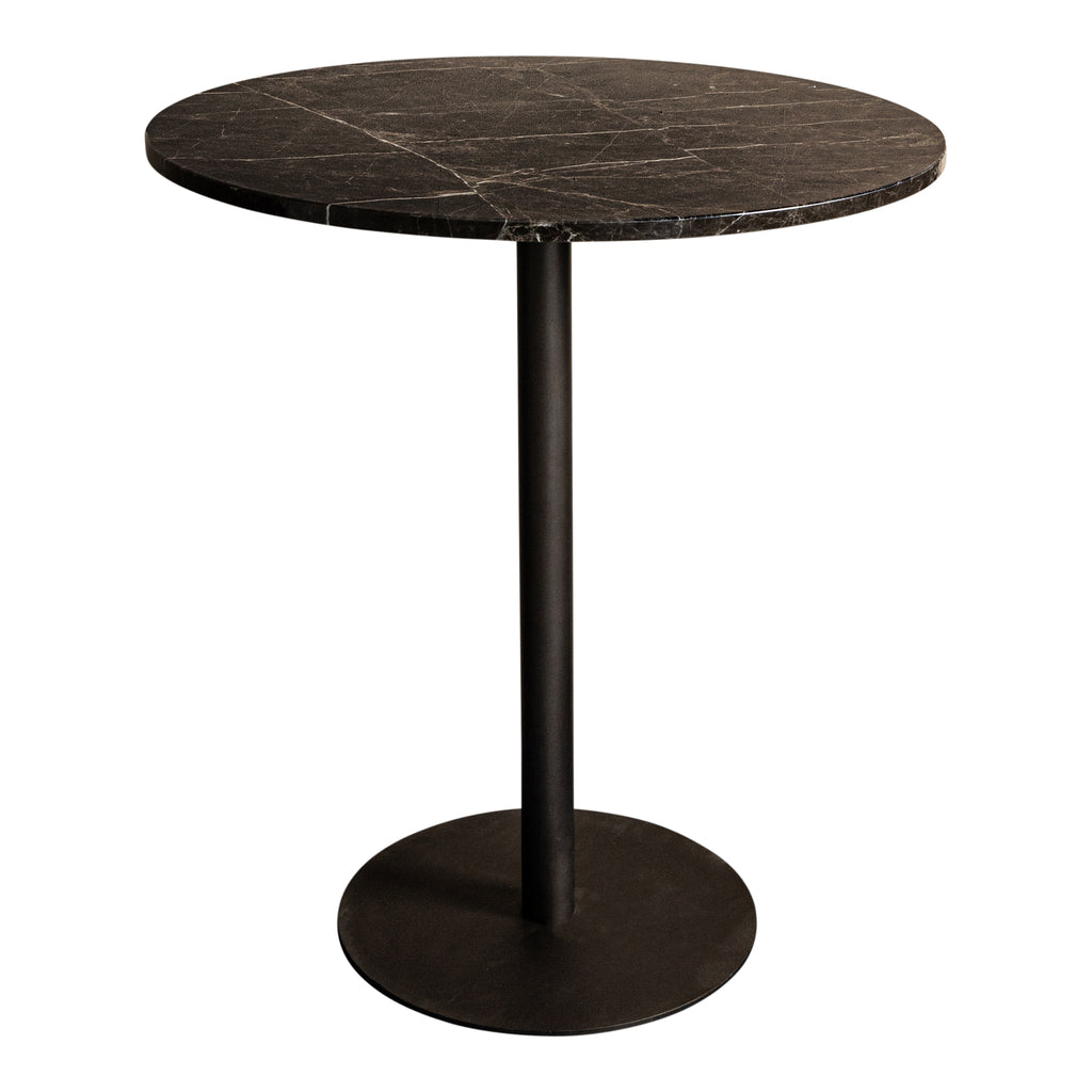 Plaza bistrotable round brown marble taupe base