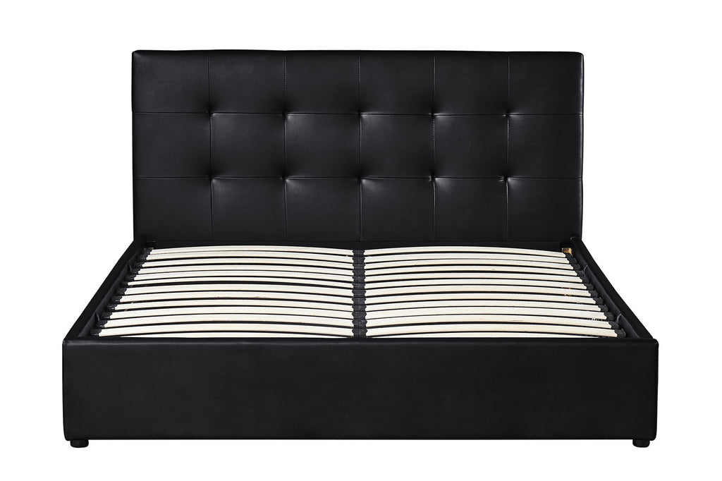 Bed met koffer 'Porto' 160x200 met lattenbodem PU Zwart
