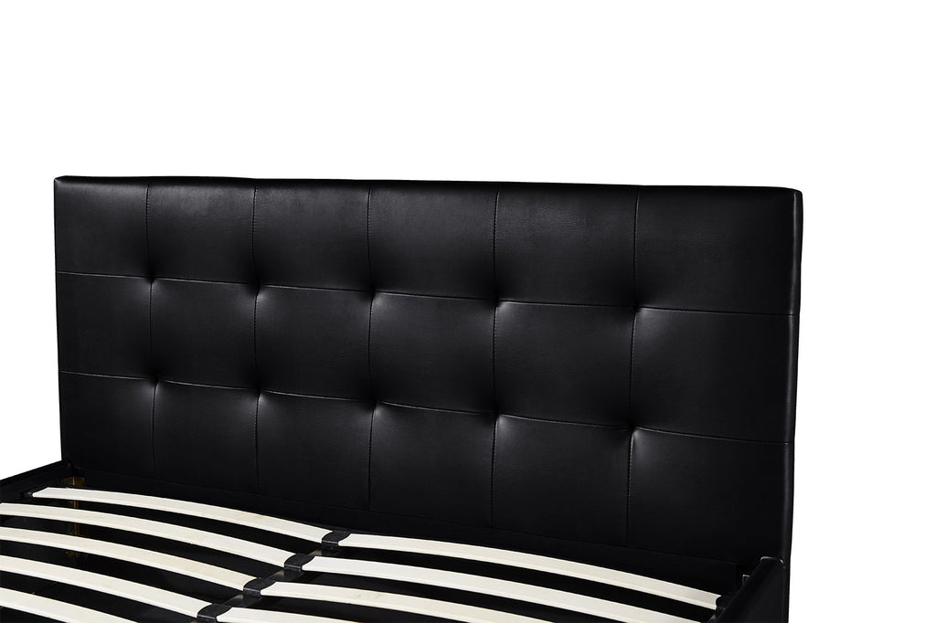 Bed met koffer 'Porto' 160x200 met lattenbodem PU Zwart