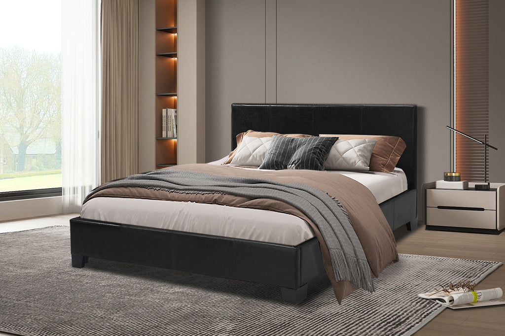 Bed Roma 140x200 met lattenbodem Zwart