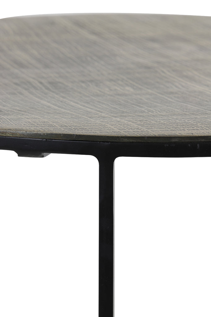 Bijzettafel Rengo - Zwart - Ø49+Ø41cm