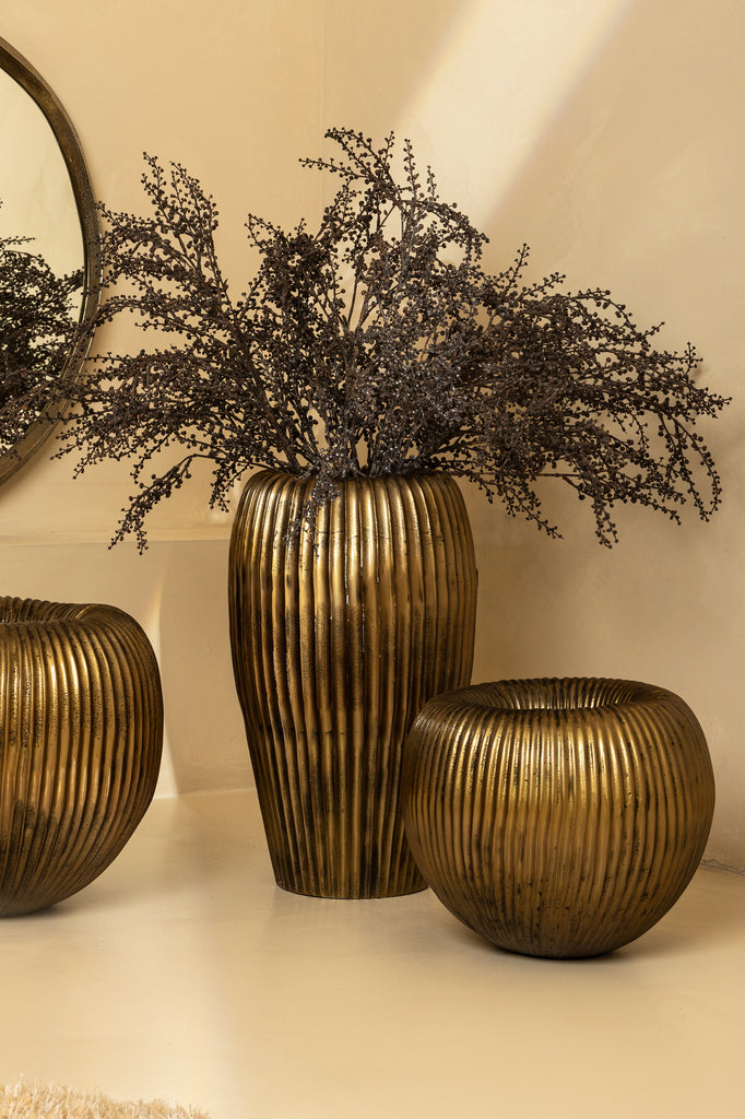 Russel Gold alu round pot low ribbed wide