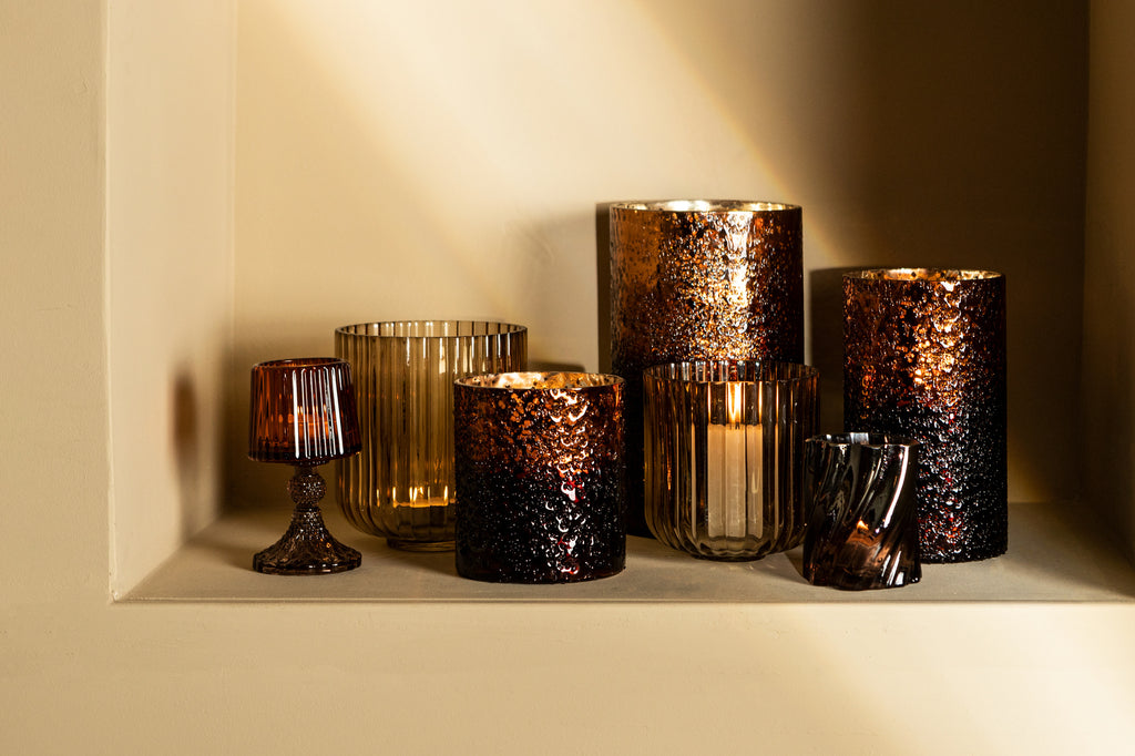 Saida Brown glass stormlight beaded dark bottom M