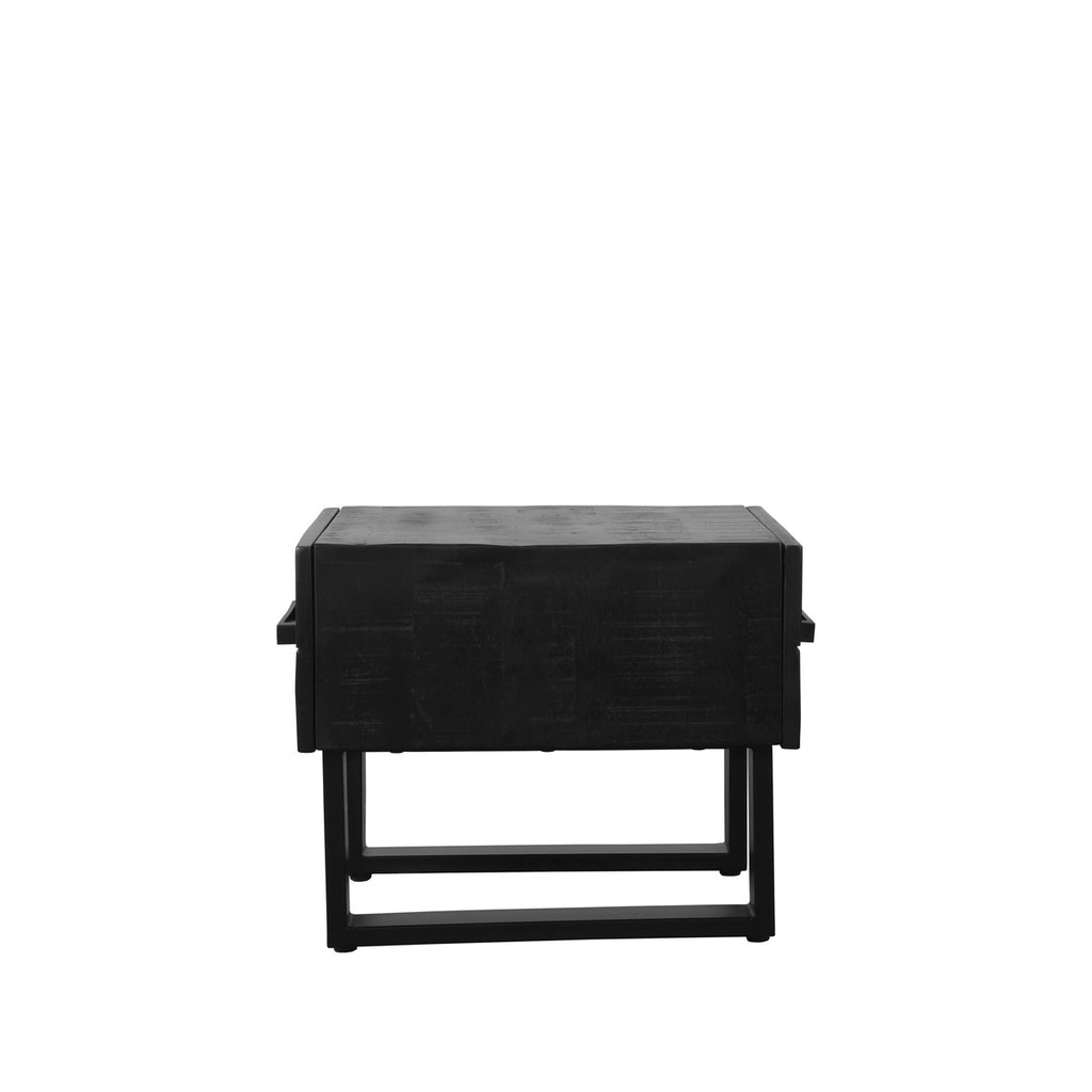 Salontafel Santos - Zwart - Mangohout - 44x50 cm