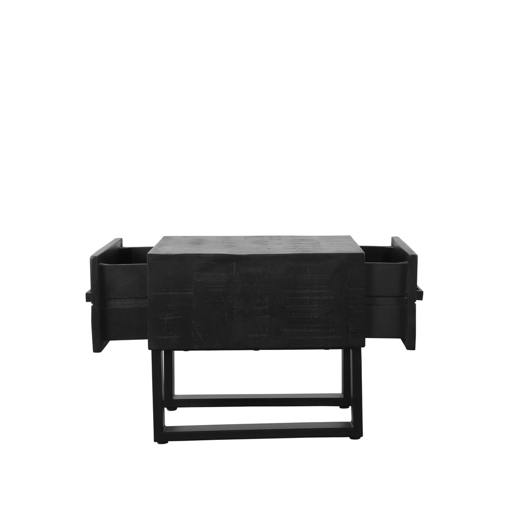 Salontafel Santos - Zwart - Mangohout - 44x50 cm