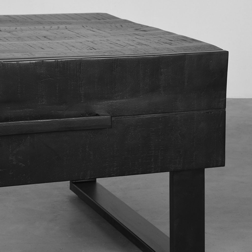 Salontafel Santos - Zwart - Mangohout - 64x70 cm