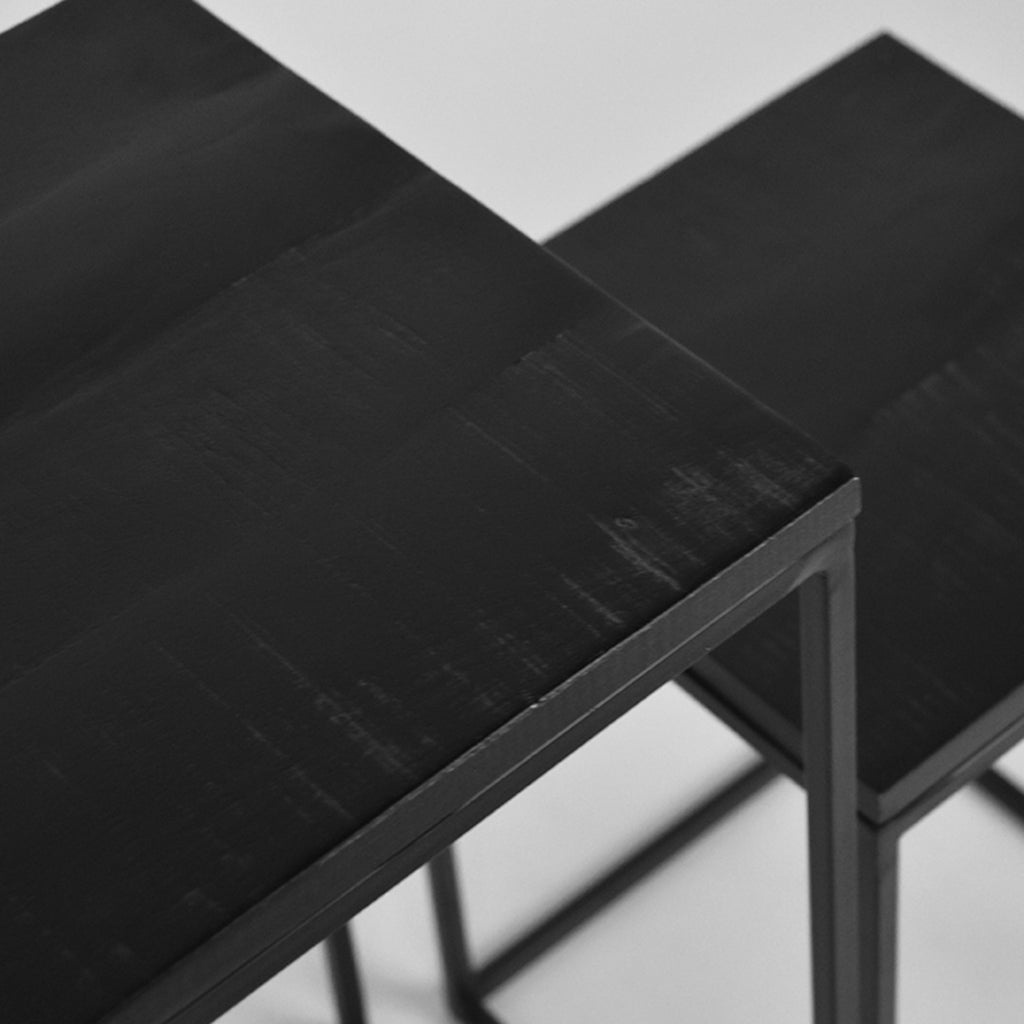 Bijzettafel Vintage - Zwart - Mangohout