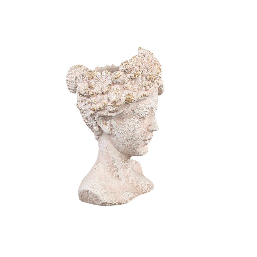 Sherlene Cream cement face shaped statue high