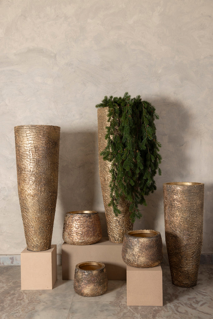 Simona Gold antique iron pot low S