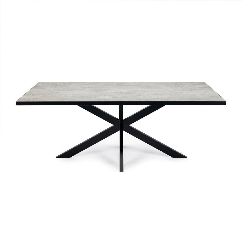 Stalux Eettafel 'Gijs' 180 x 100cm, kleur zwart / beton