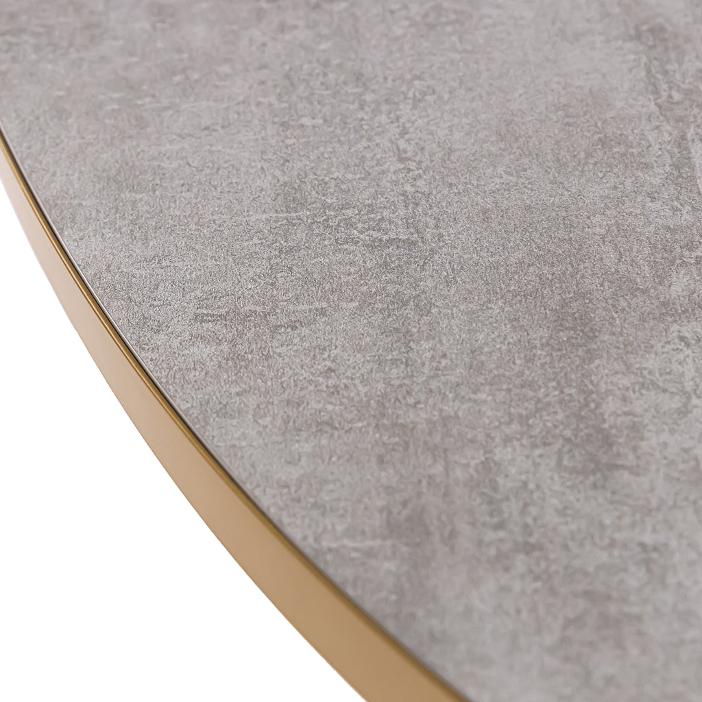 Ovale eettafel 'Mees' 210 x 100cm, kleur goud / beton
