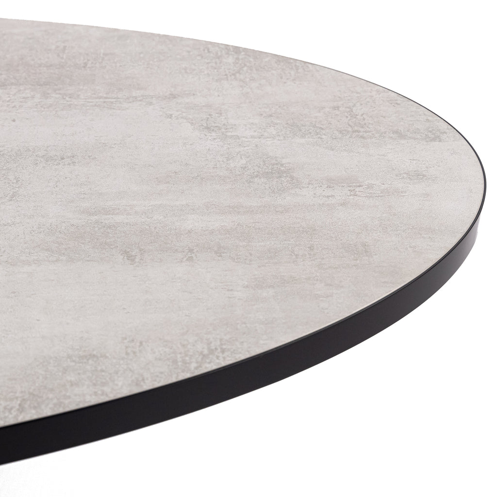 Ovale eettafel 'Mees' 210 x 100cm, kleur zwart / beton
