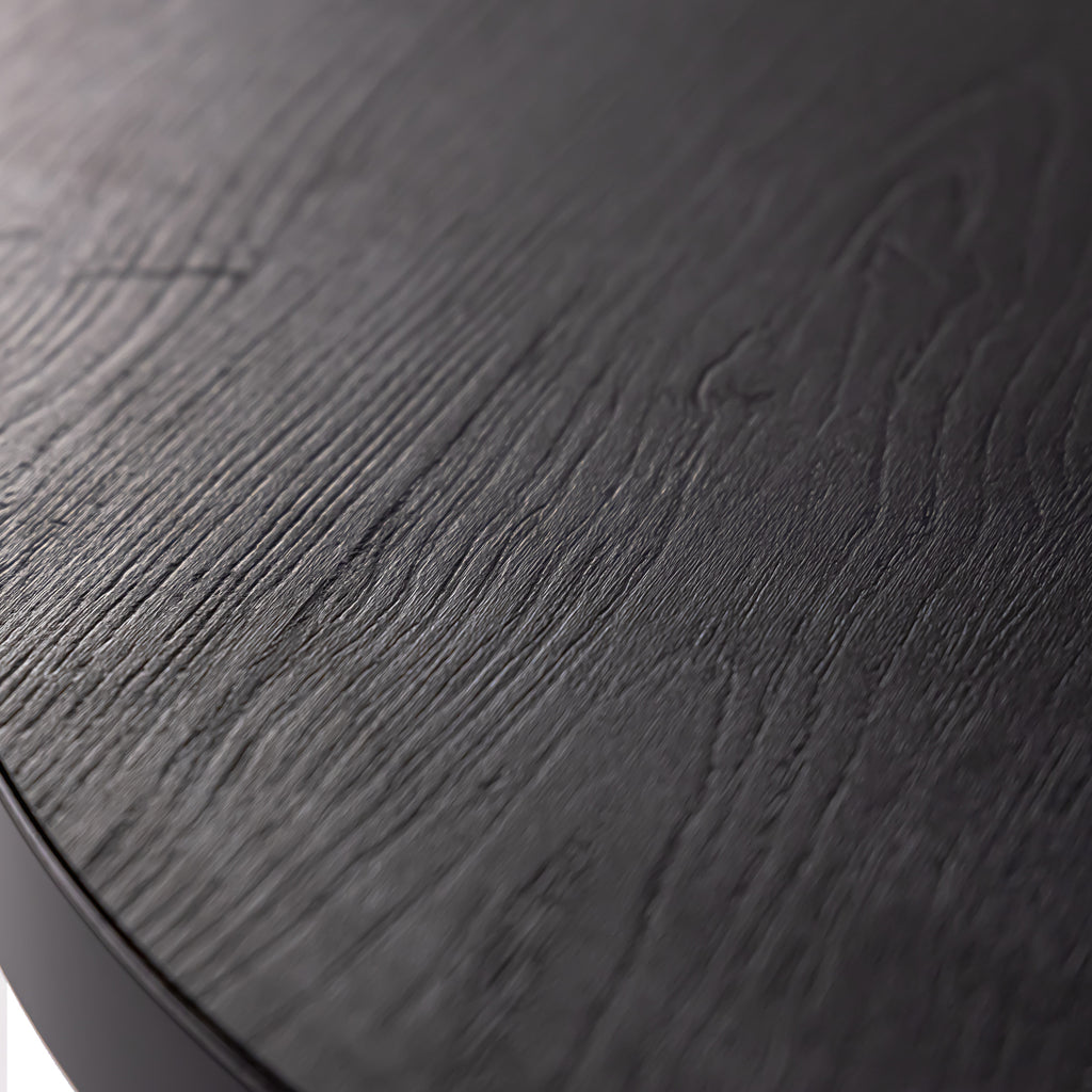 Ovale eettafel 'Mees' 210 x 100cm, kleur zwart / zwart eiken