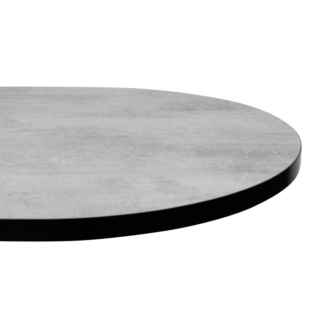 Plat ovale eettafel 'Noud' 210 x 100, kleur zwart / beton