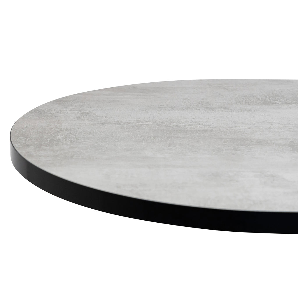 Plat ovale eettafel 'Noud' 240 x 100, kleur zwart / beton