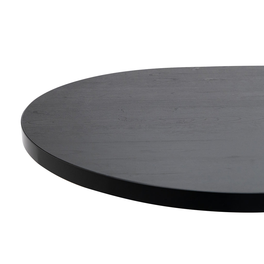 Plat ovale eettafel 'Noud' 240 x 100, kleur zwart / zwart eiken