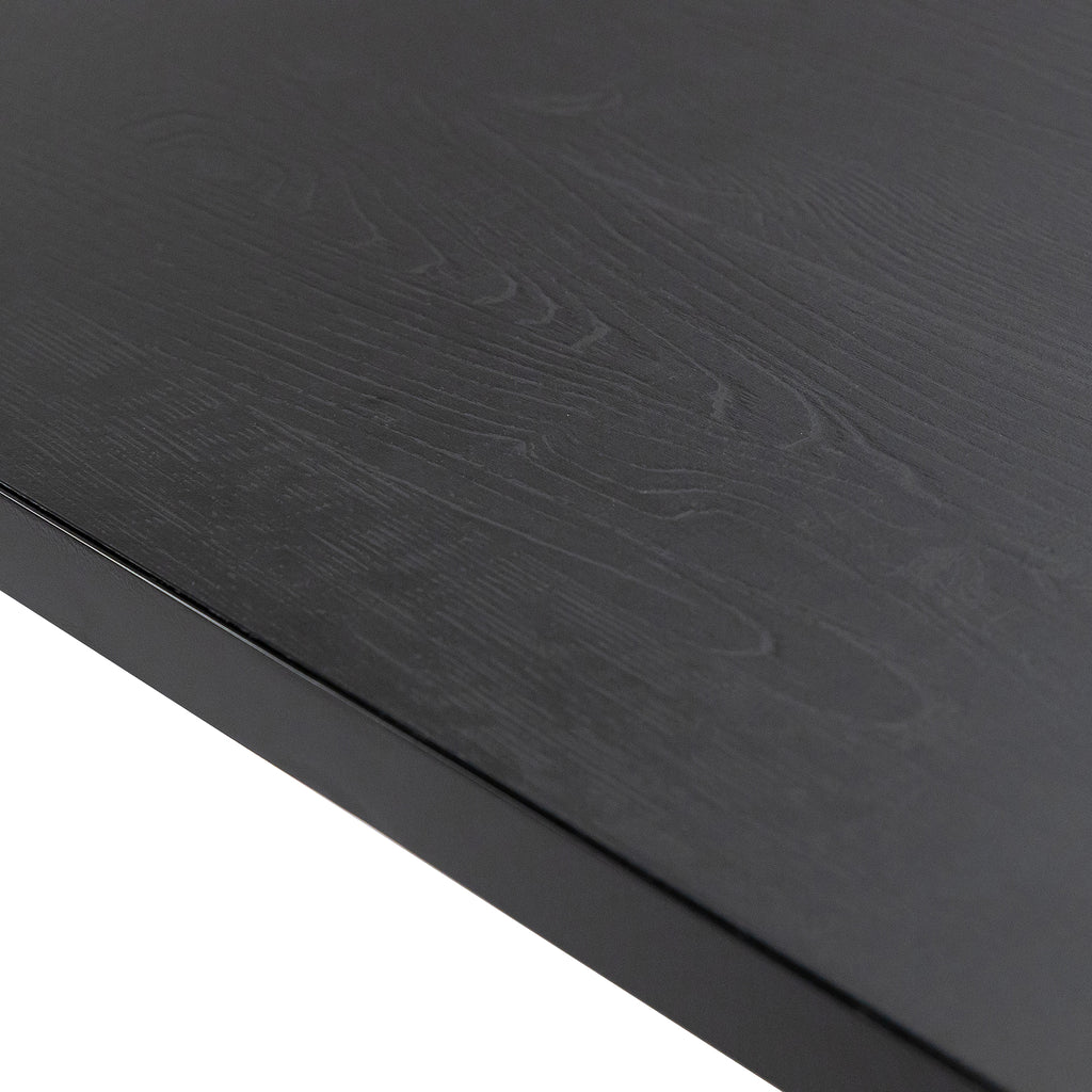 Plat ovale eettafel 'Noud' 240 x 100, kleur zwart / zwart eiken