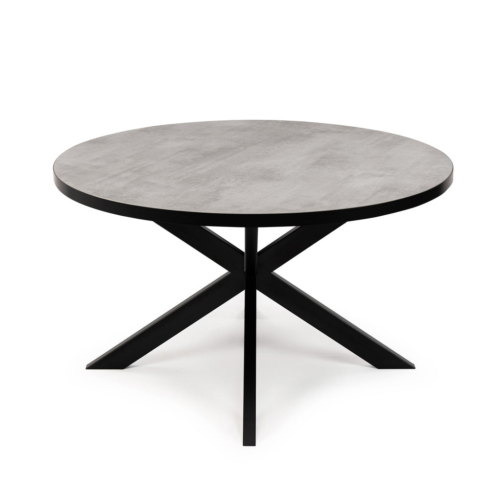 Ronde eettafel 'Daan' 120cm, kleur zwart / beton