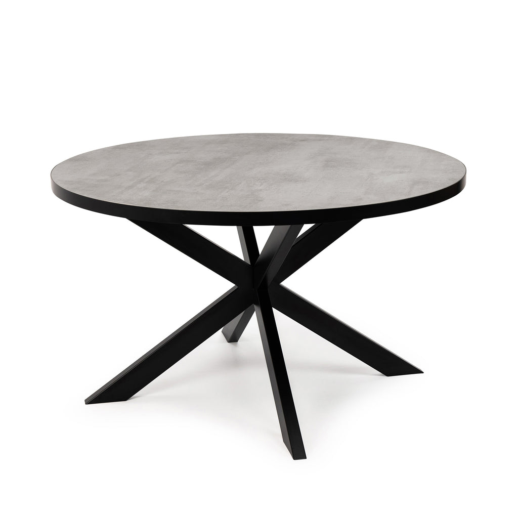 Ronde eettafel 'Daan' 120cm, kleur zwart / beton