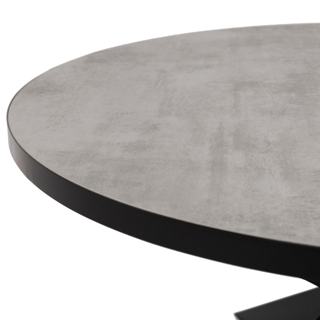 Ronde eettafel 'Daan' 120cm, kleur zwart / beton