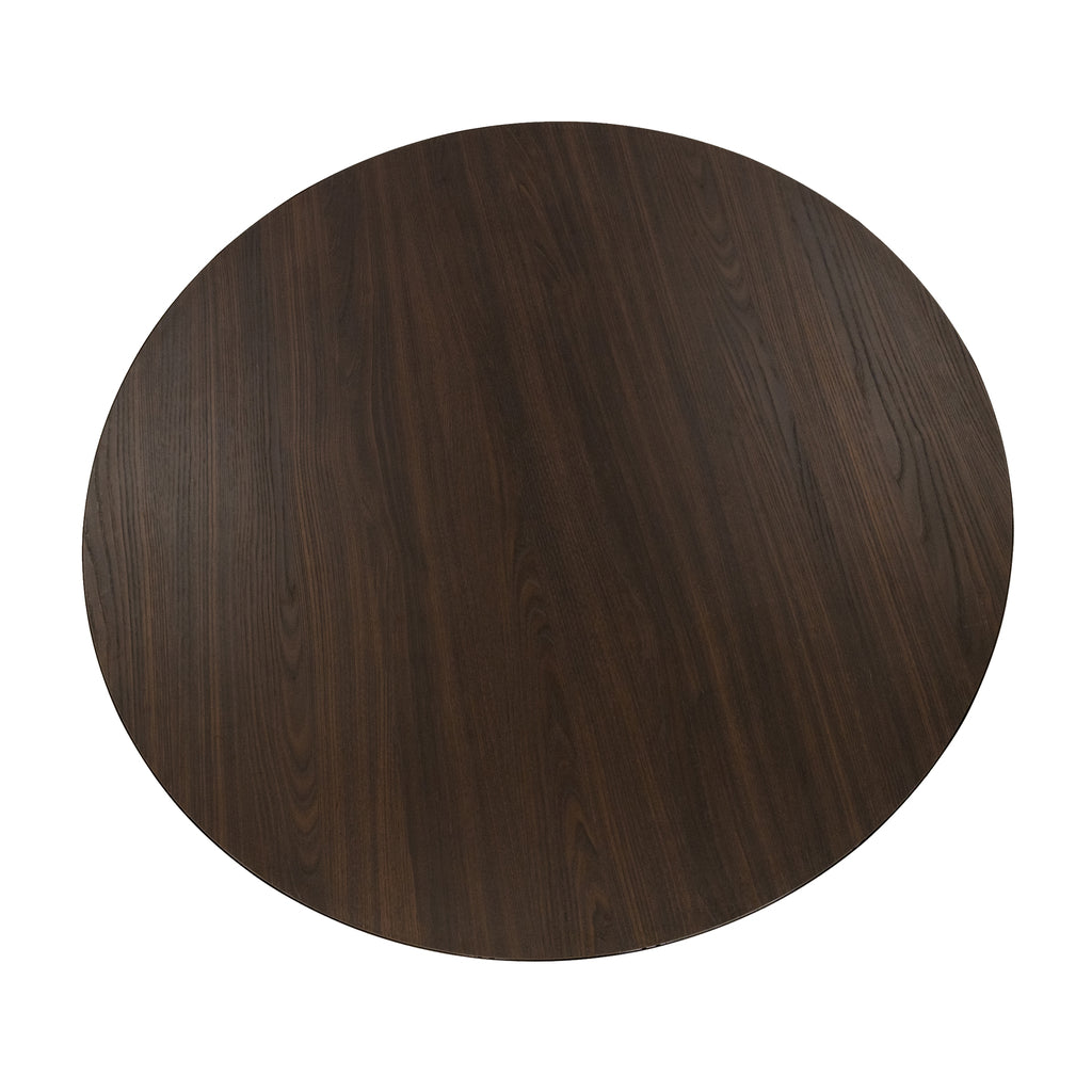 Ronde eettafel 'Daan' 120cm, kleur zwart / bruin hout