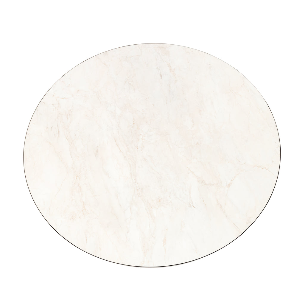 Ronde eettafel 'Daan' 120cm, kleur zwart / wit marmer