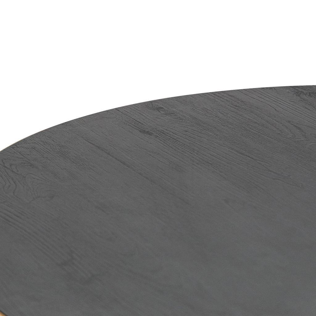 Ronde eettafel 'Daan' 135cm, kleur goud / zwart eiken