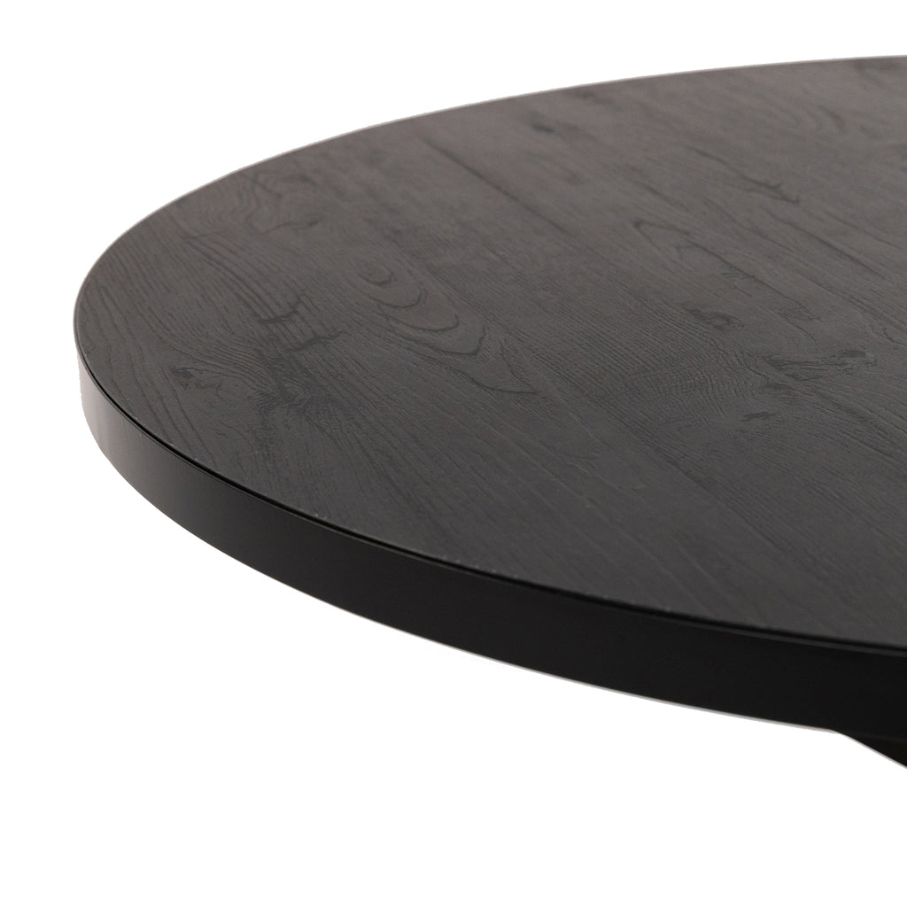 Ronde eettafel 'Daan' 135cm, kleur zwart / zwart eiken