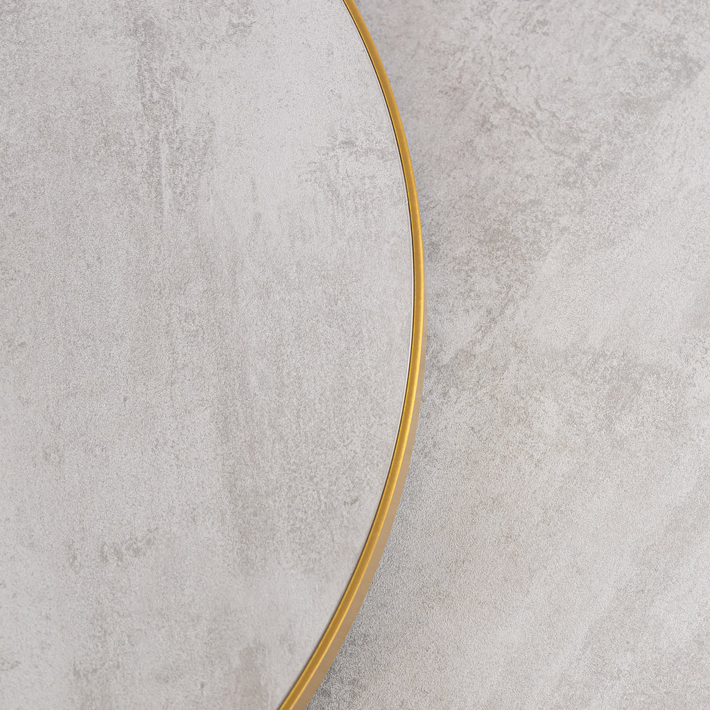 Salontafelset 'Saar' rond 80 en 60cm, kleur goud / beton