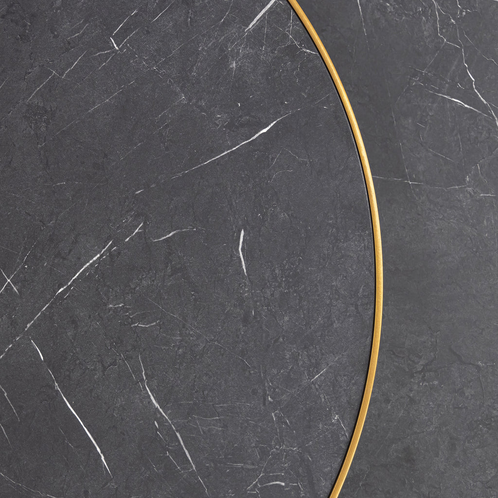 Salontafelset 'Saar' rond 80 en 60cm, kleur goud / zwart marmer