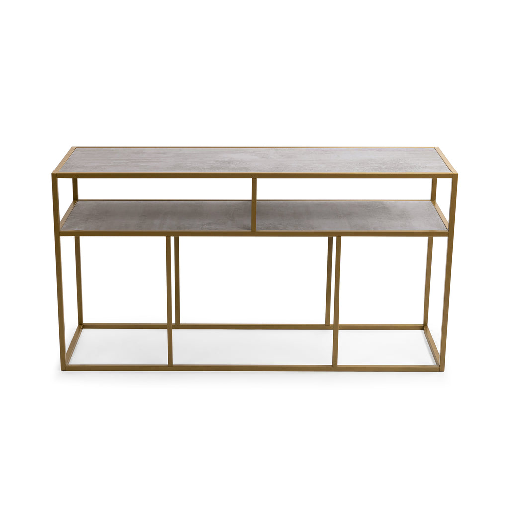 Console Teun 150 cm, kleur goud / beton