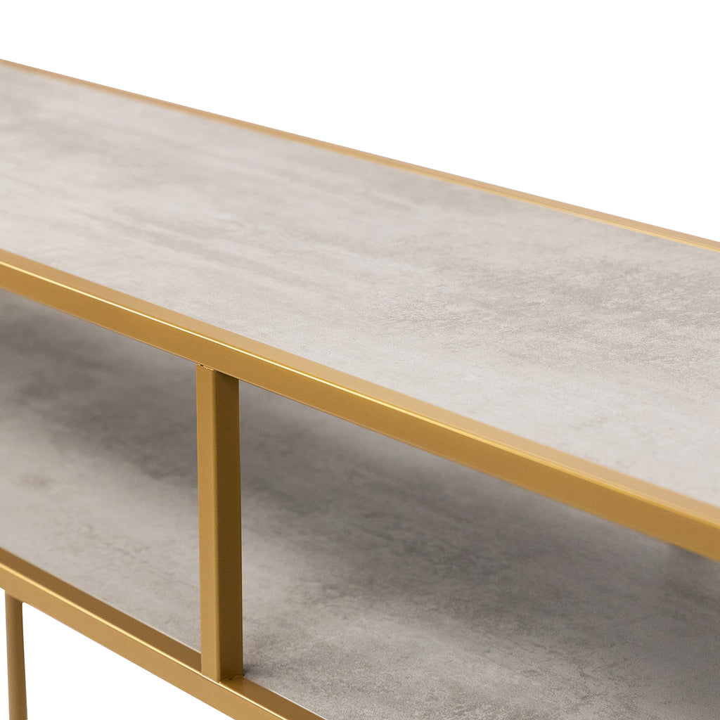 Console Teun 150 cm, kleur goud / beton