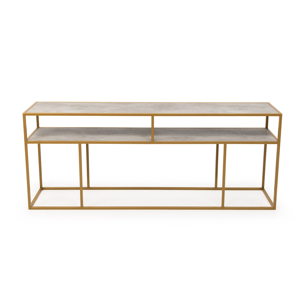 Console Teun 200 cm, kleur goud / beton
