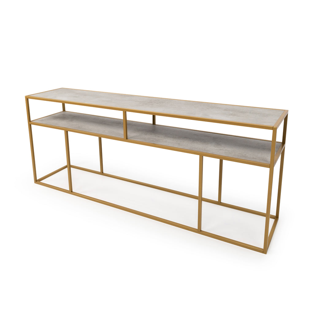 Console Teun 200 cm, kleur goud / beton