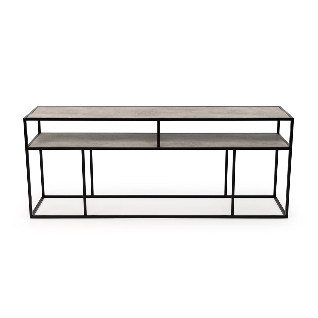 Console Teun 200 cm, kleur zwart / beton