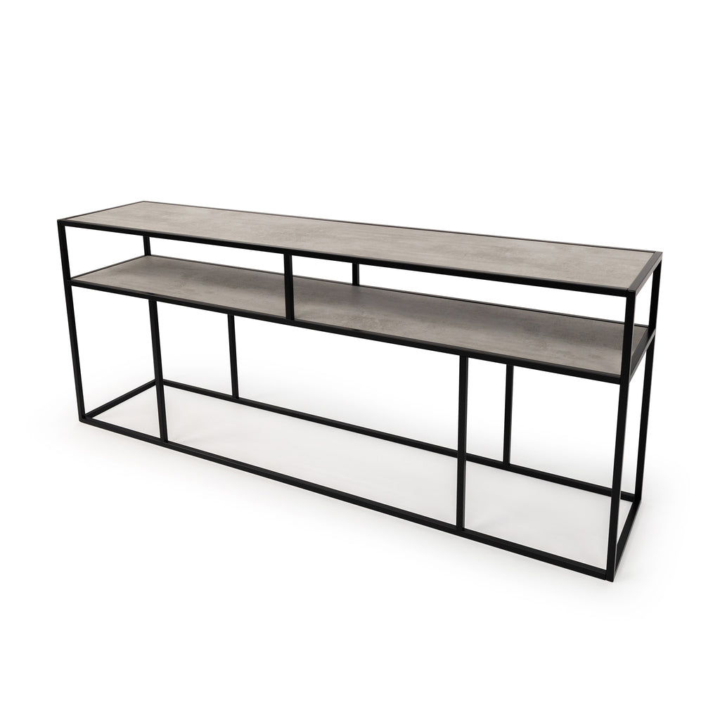 Console Teun 200 cm, kleur zwart / beton