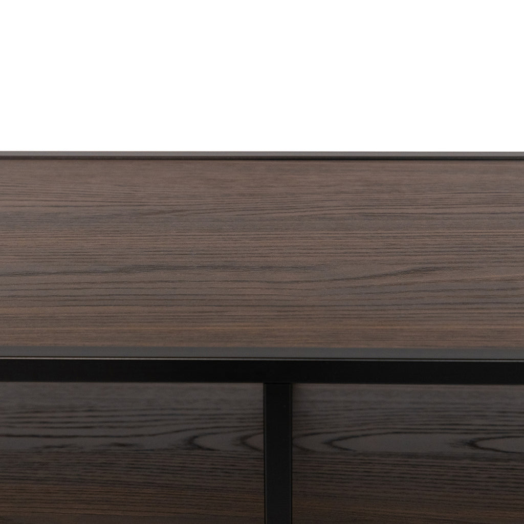 Console Teun 200 cm, kleur zwart / bruin hout