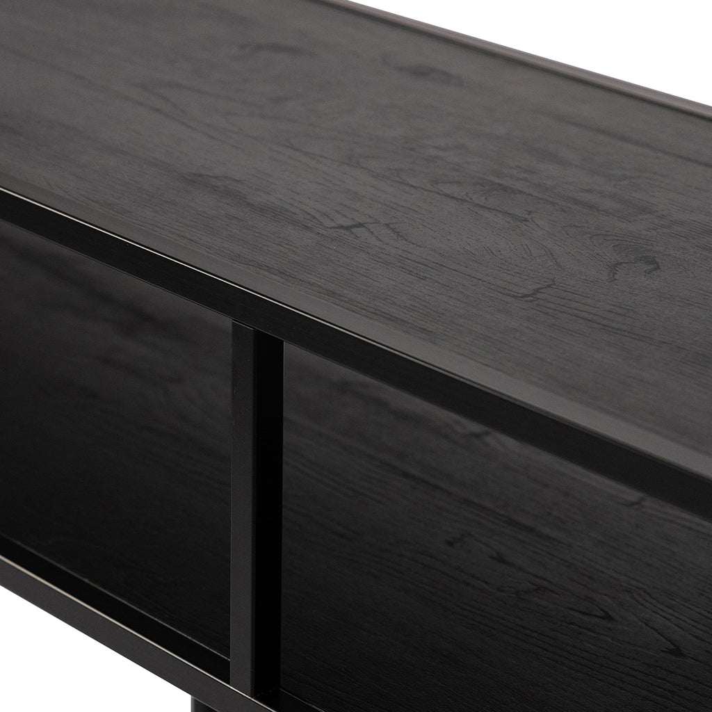 Console Teun 200 cm, kleur zwart / zwart eiken