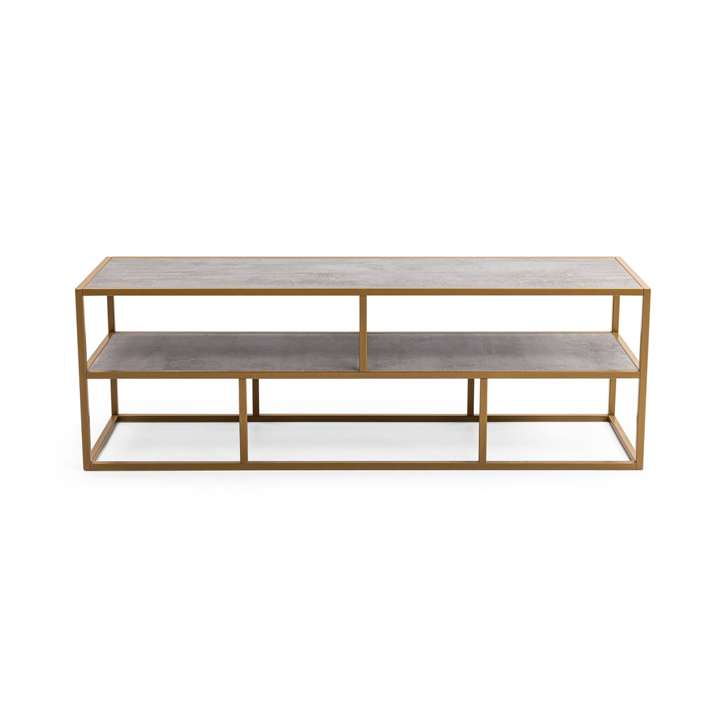 Tv-meubel Luuk 150cm, kleur goud / beton