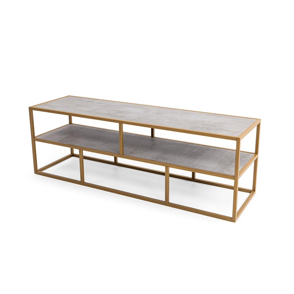 Tv-meubel Luuk 150cm, kleur goud / beton